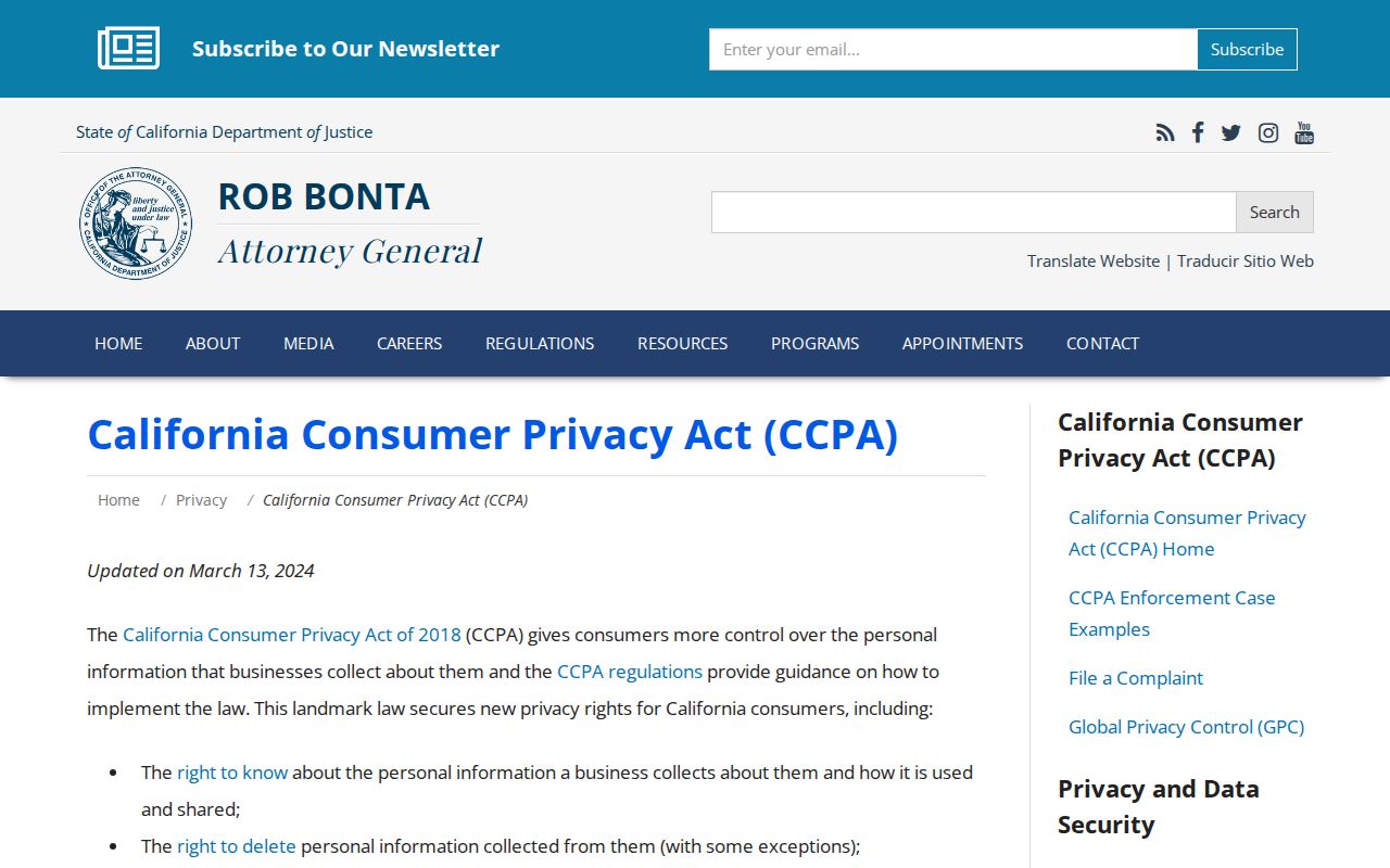 Delano residents directory California consumer privacy guidance