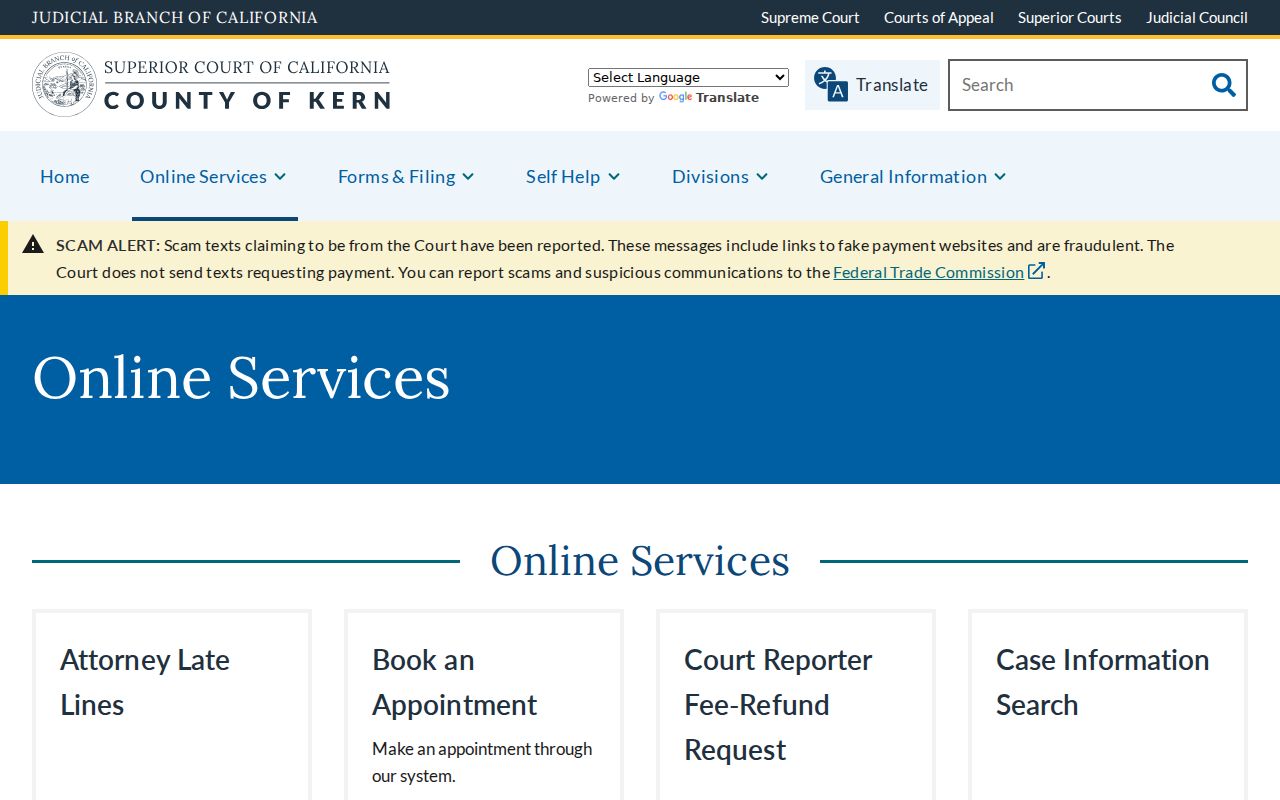 Delano residents directory Kern Superior Court online services