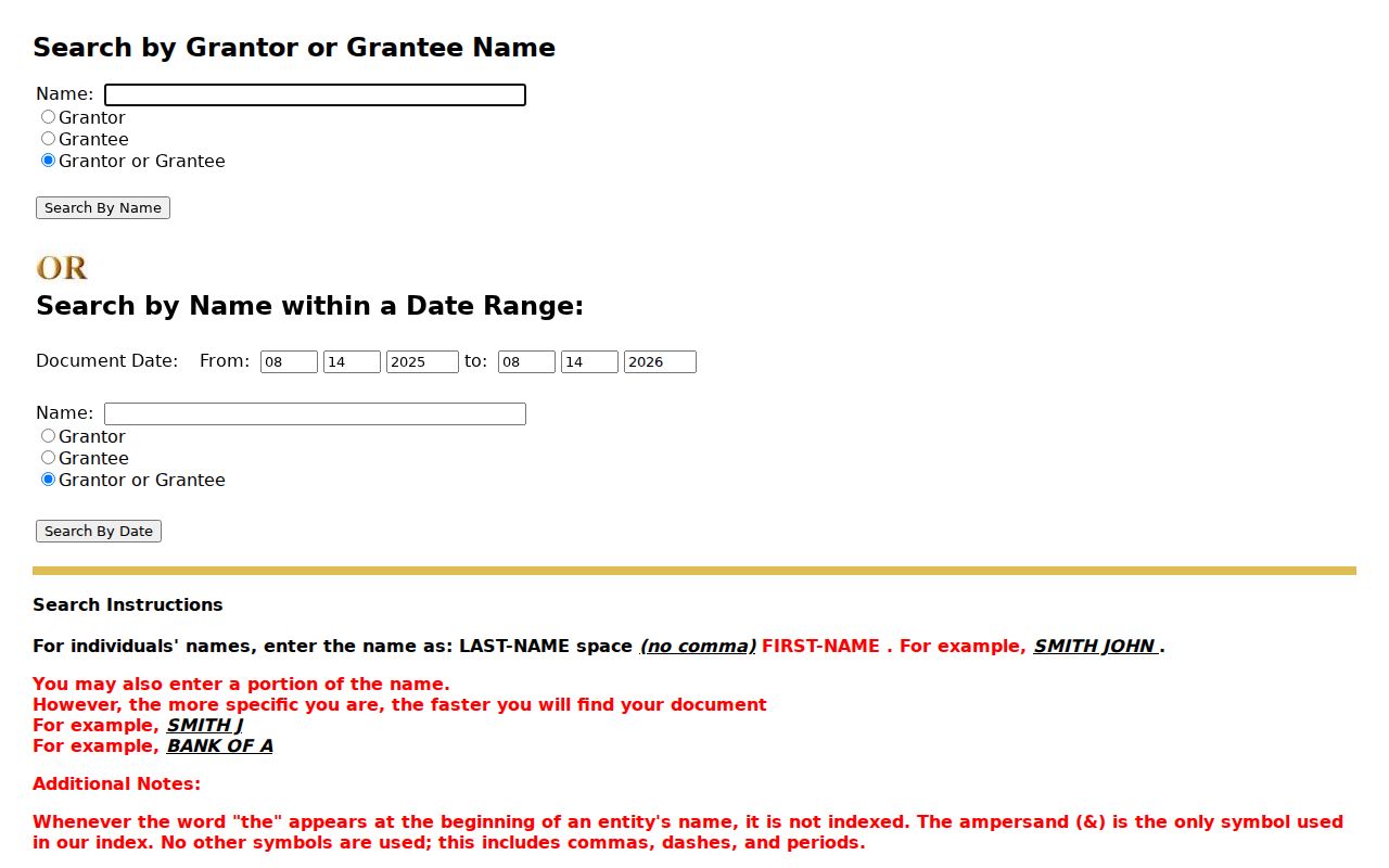 Delano street directory Kern County grantor and grantee search